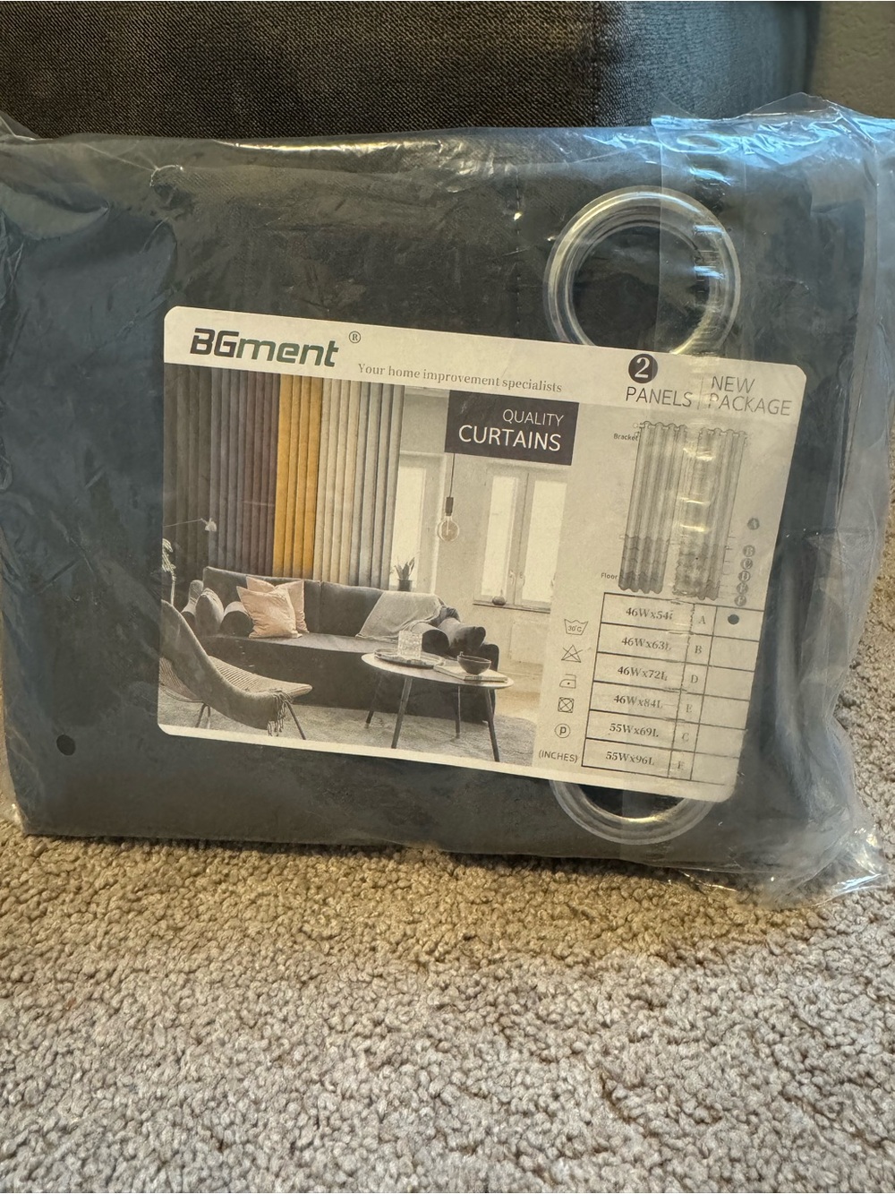Charcoal Grey Grommet Curtain Panel - 2-Pack